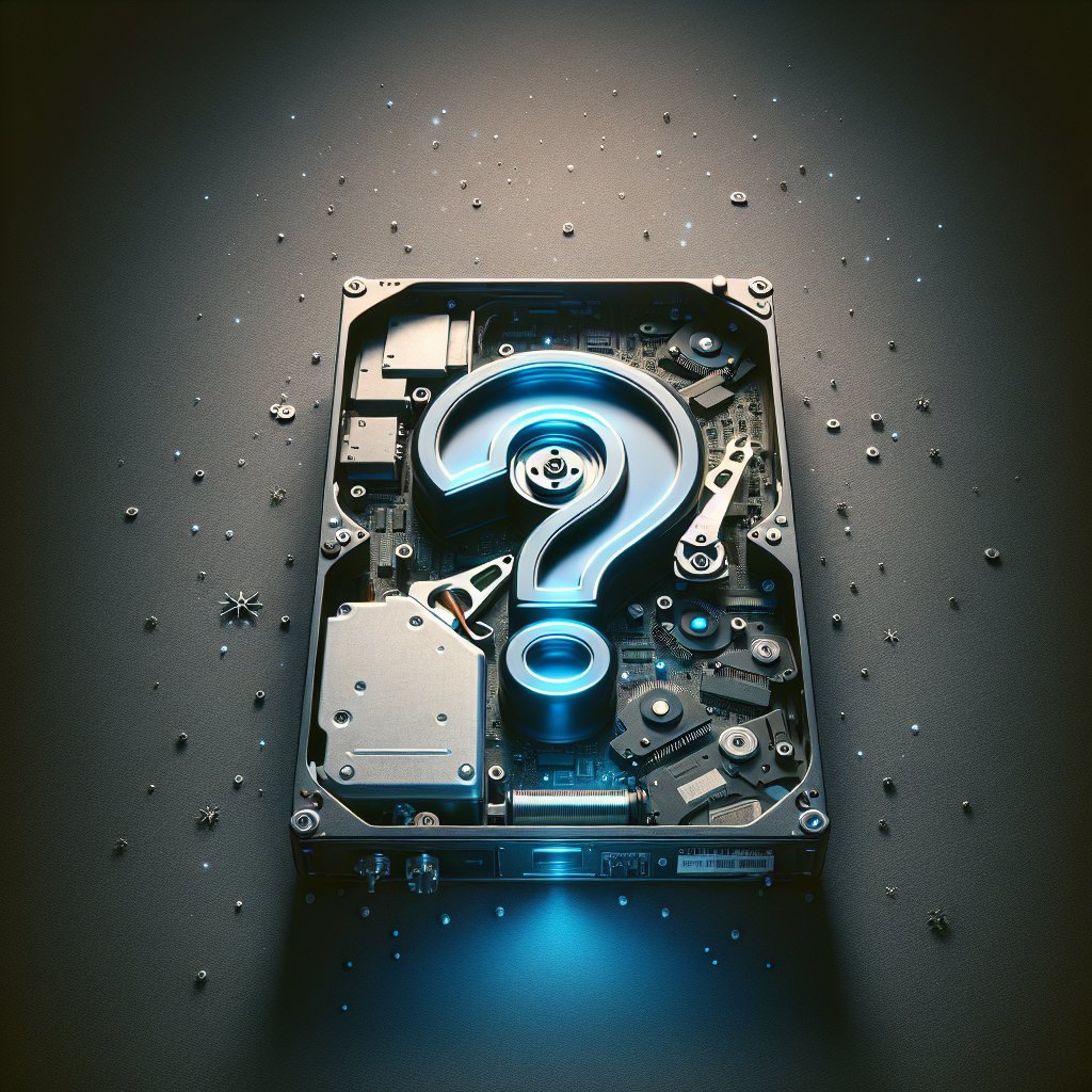 Old PC with drive removed and question mark