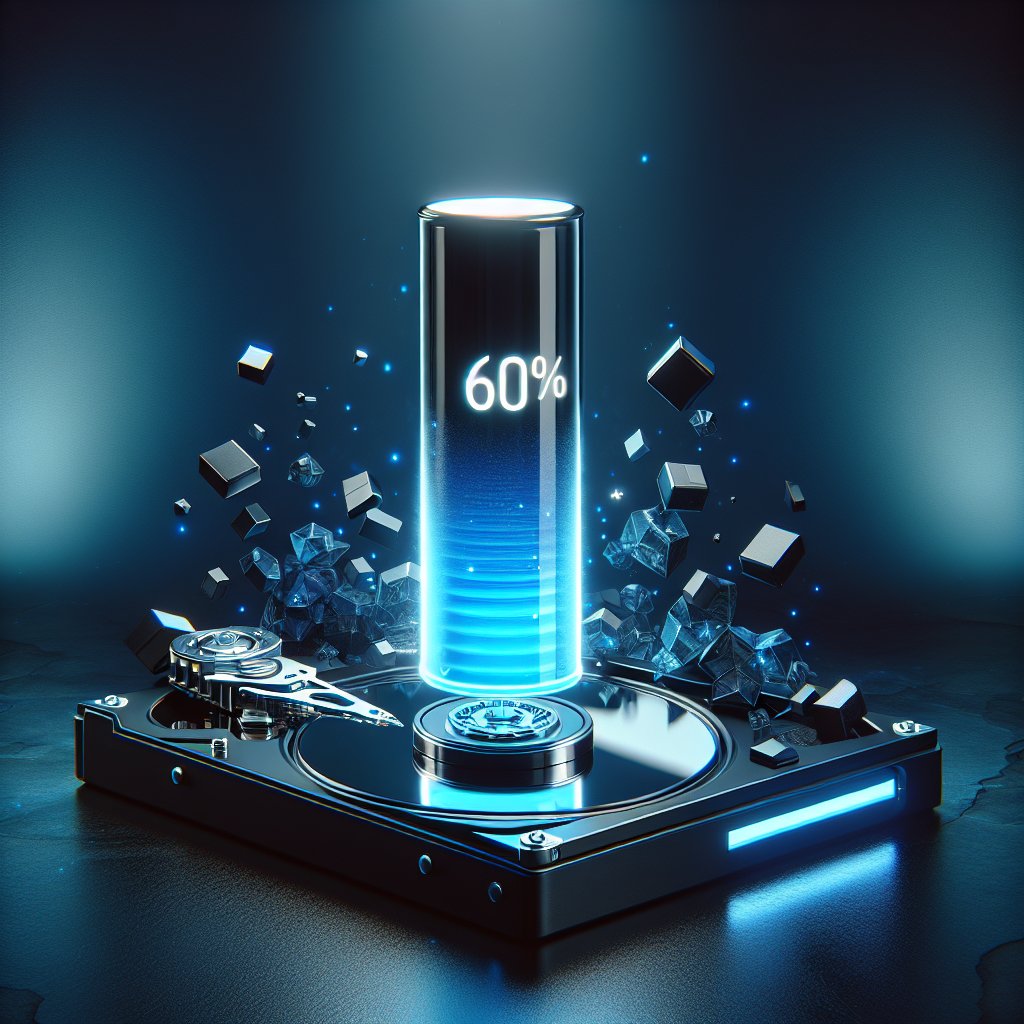 Blue progress bar above hard drive